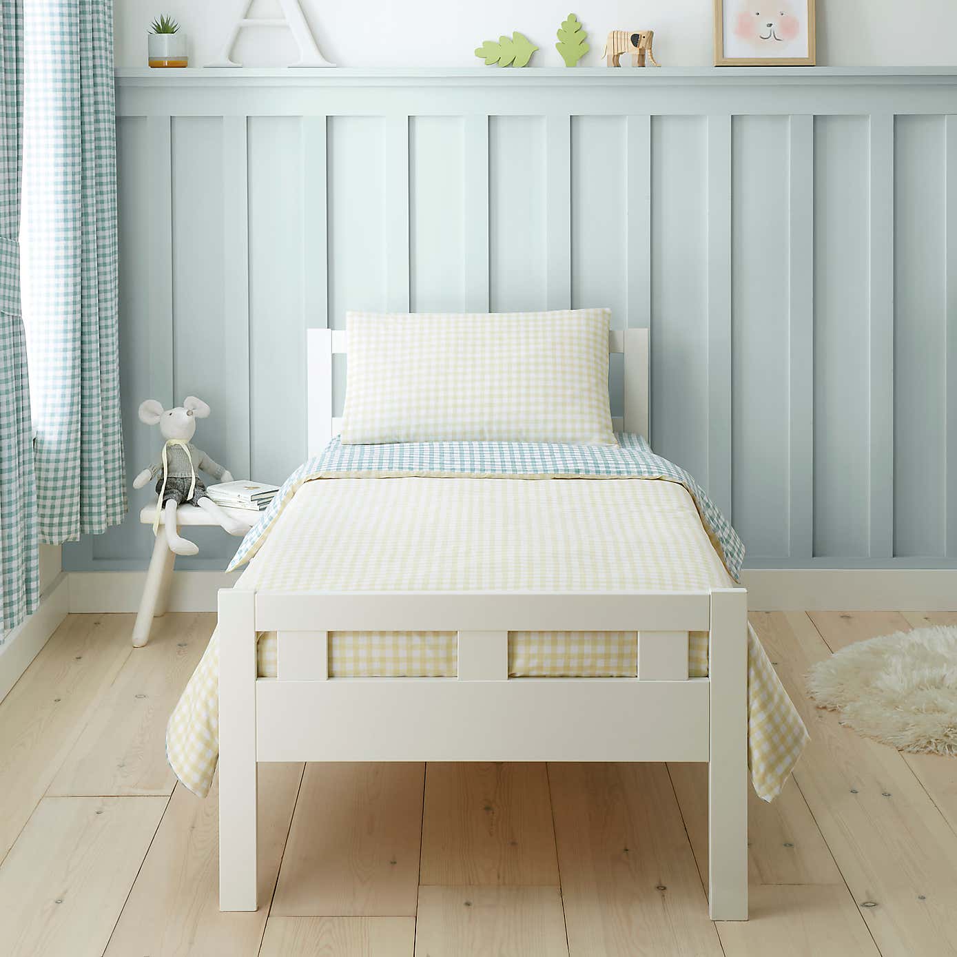 Green Gingham Quilt Cover Set