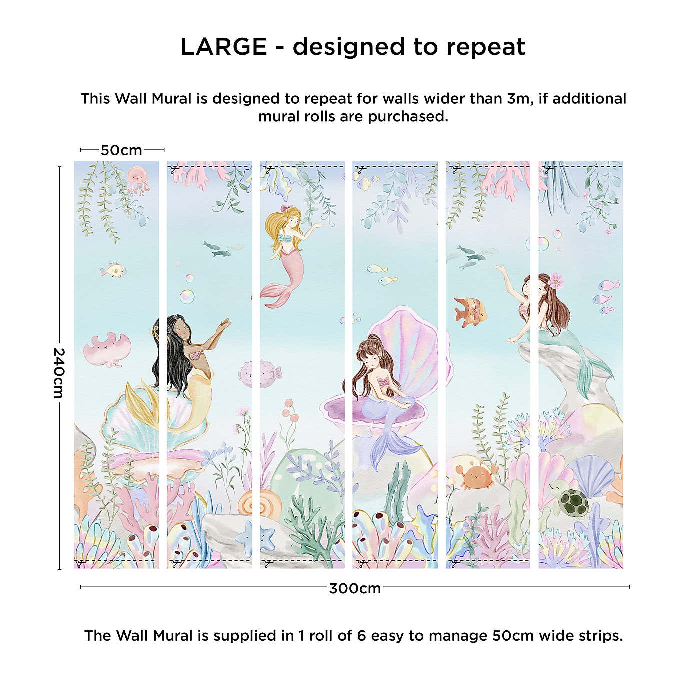 Mermaid Friends Wall Mural