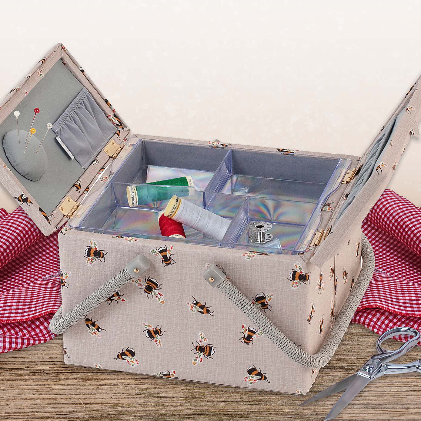 Hobby Gift Bee Large TwinLid Sewing Basket