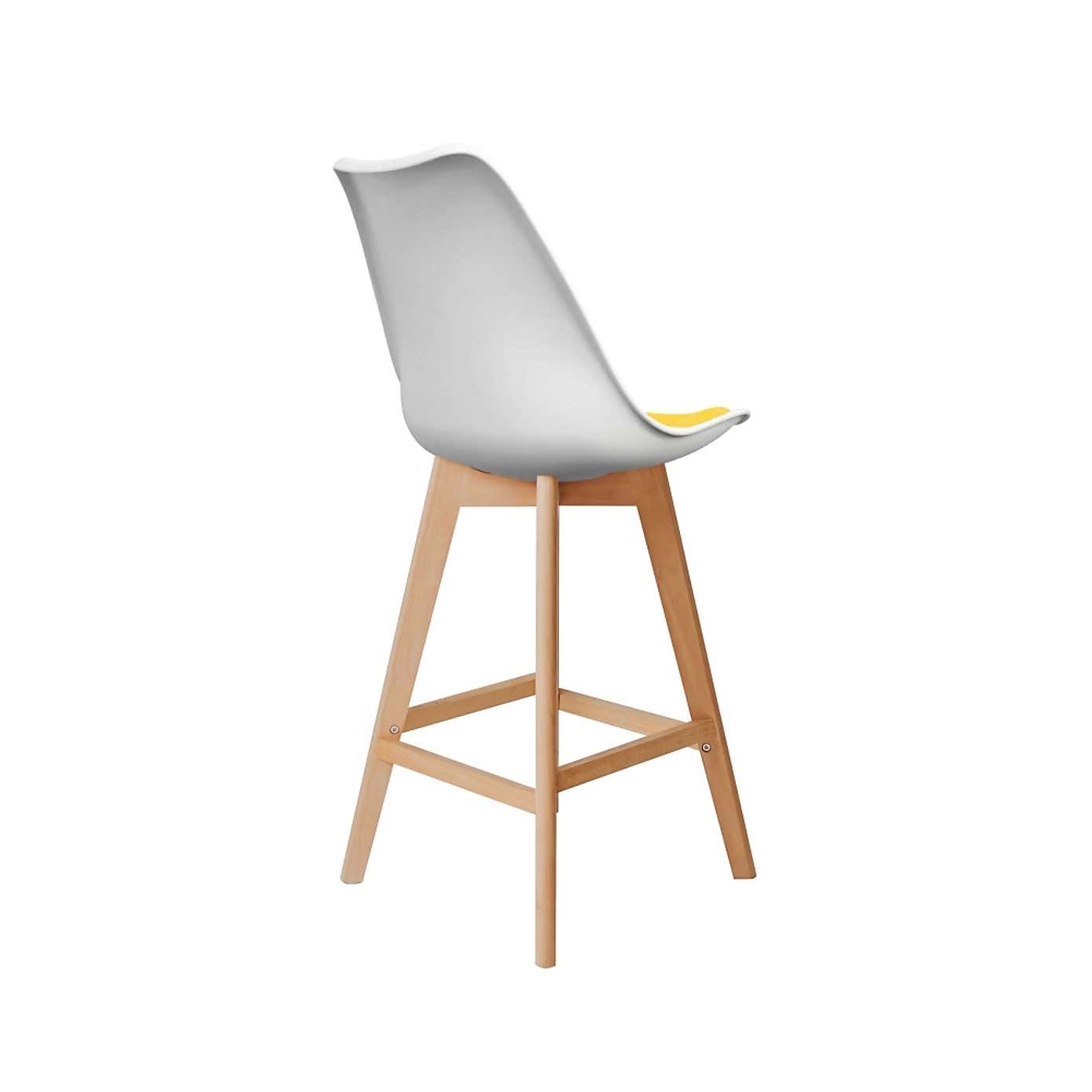 Fusion Living Soho White Plastic Bar Stool