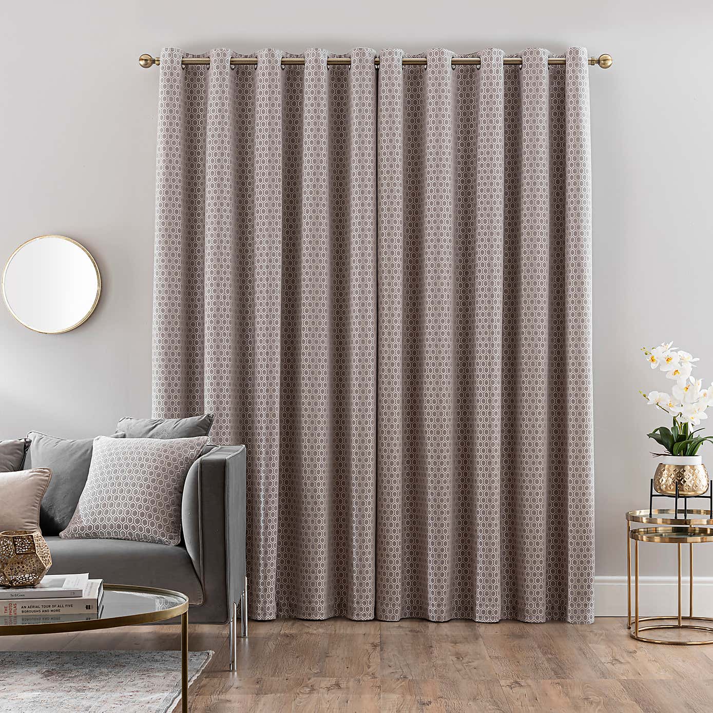 Chenille Hive Eyelet Curtains