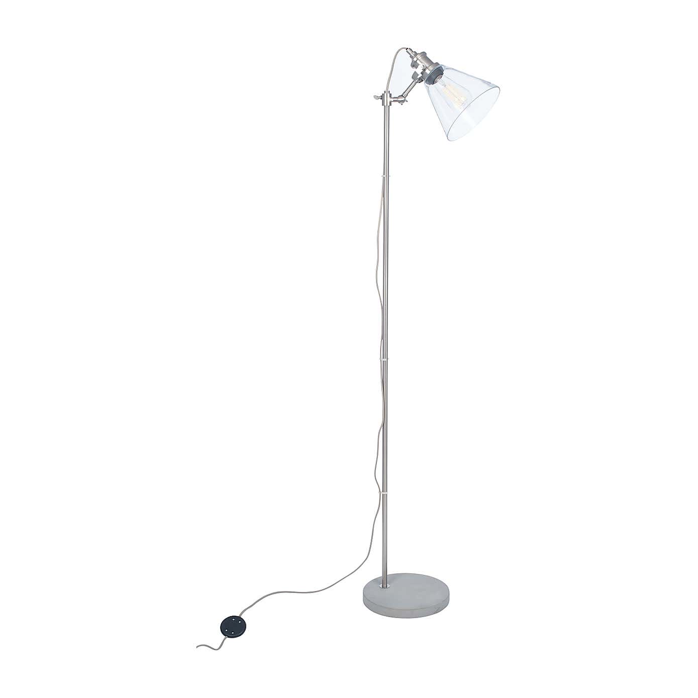 Chaplin Concrete & Brushed Chrome Floor Lamp