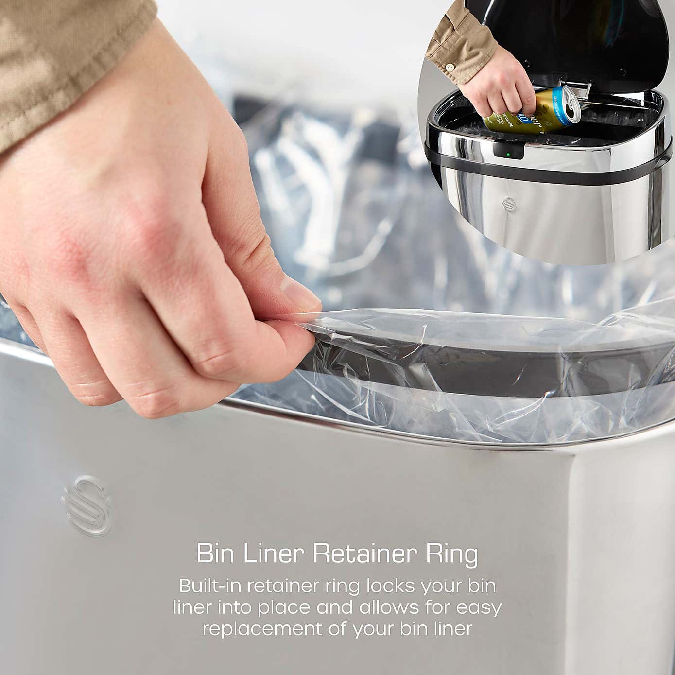 Swan 42L Square Sensor Bin