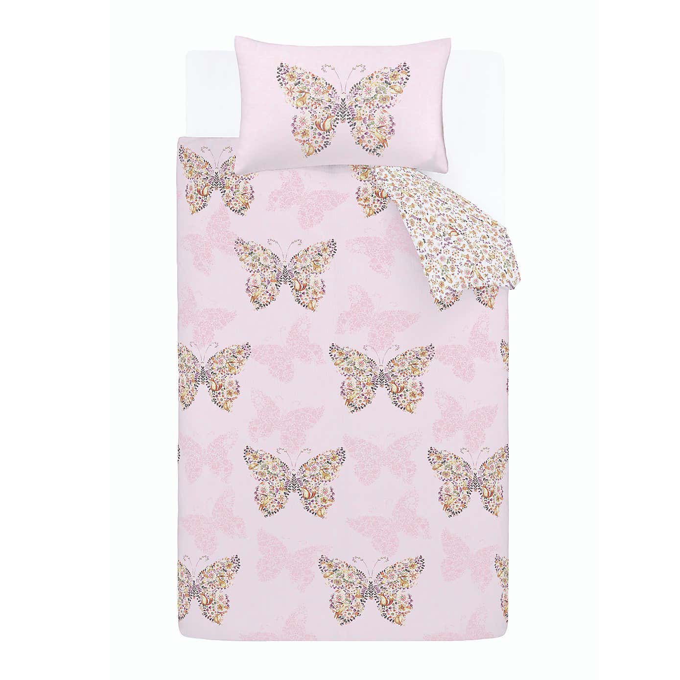 Catherine Lansfield Enchanted Butterfly Reversible Duvet Cover & Pillowcase Set
