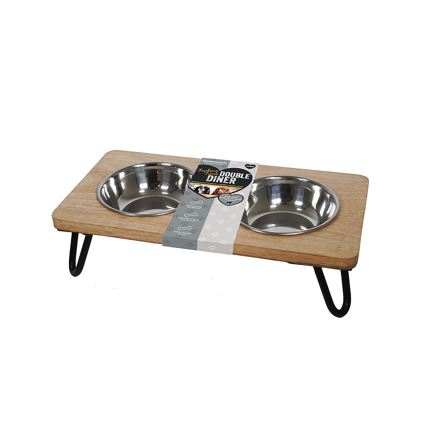 Rosewood Double Diner Pet Bowls