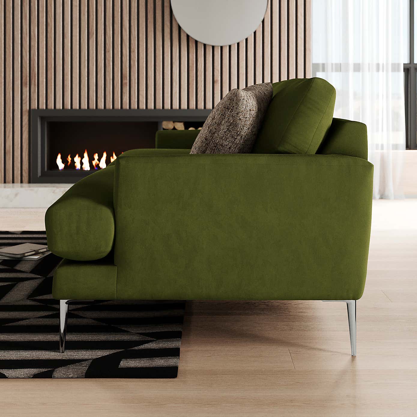 Lawson Matte Plush Velvet 4 Seater Sofa