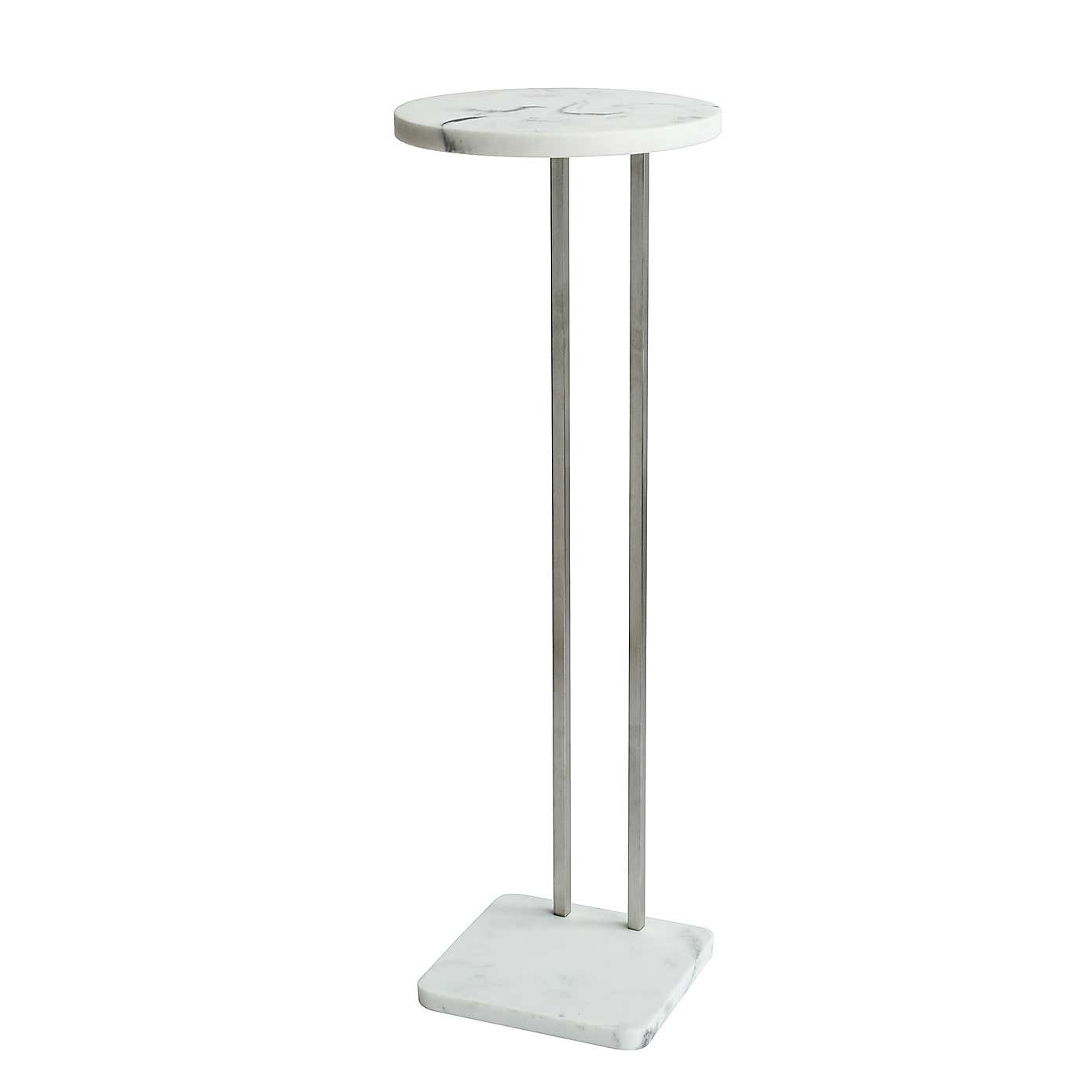 Marble Effect Top White Bath Table