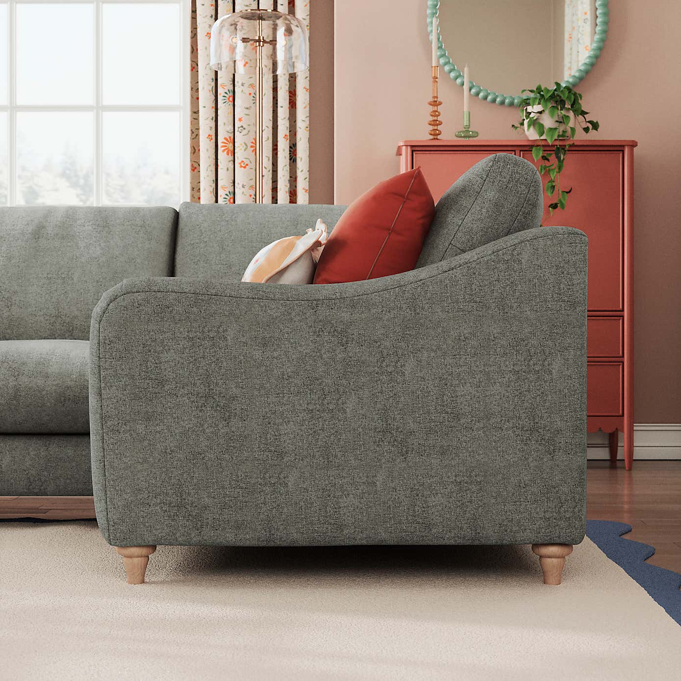 Hattie Tonal Plush Chenille Corner Sofa