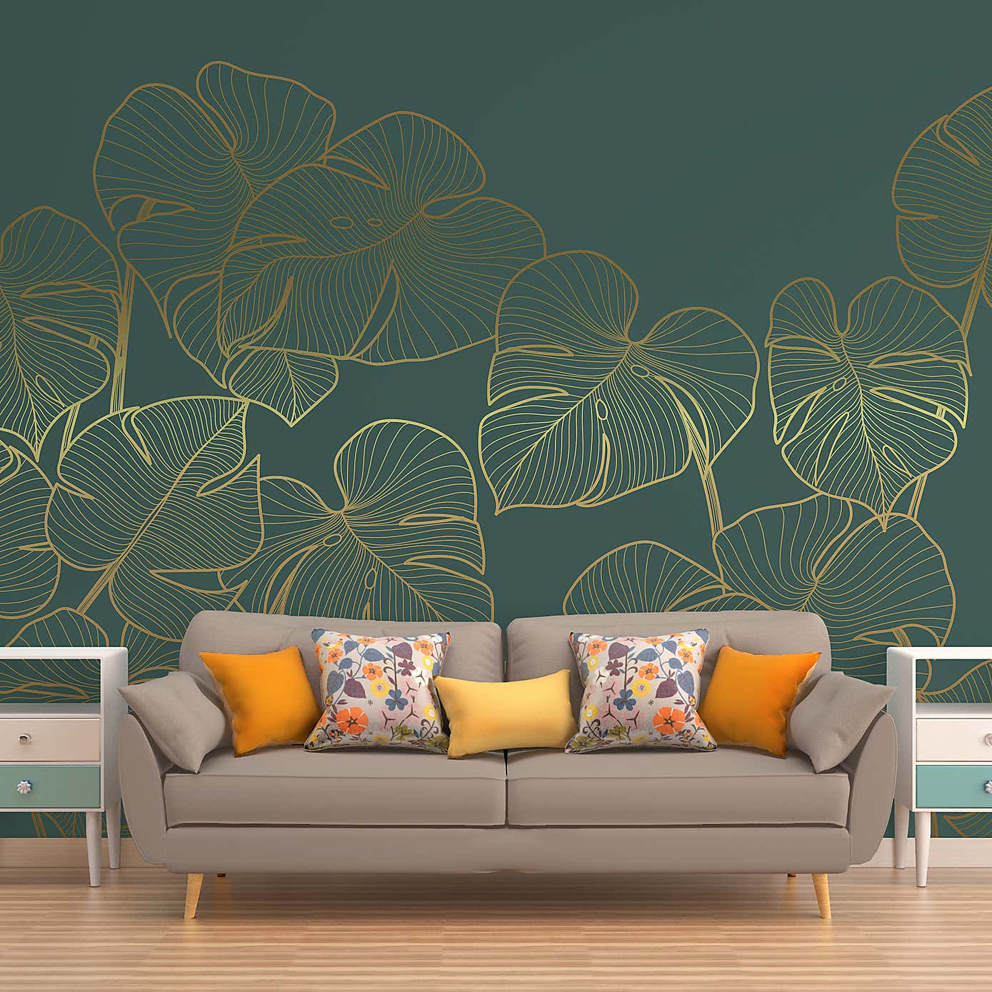 Leaves Mural Emerald Mural