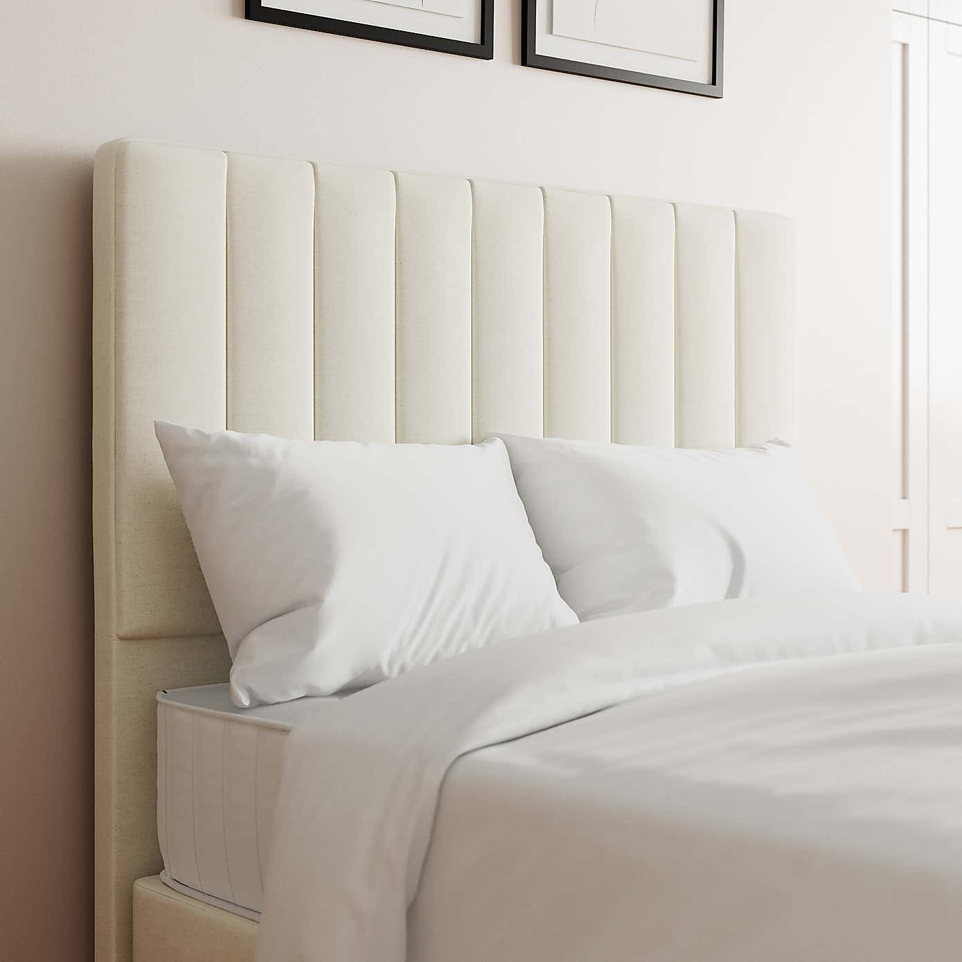 Linen Vertical Stripe Headboard