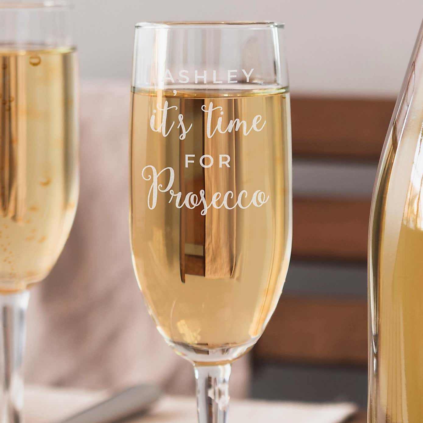 Personalised Its Time for Prosecco Flute