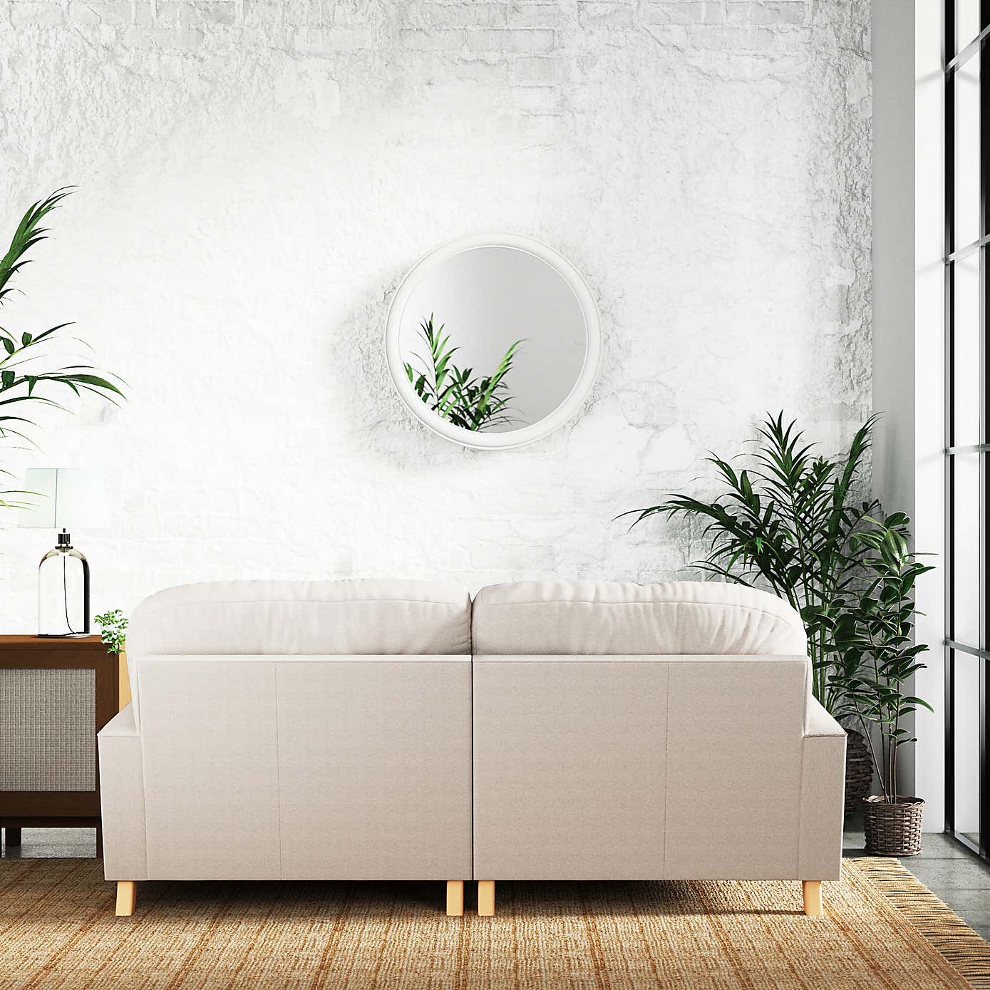 Martha Slub Faux Linen Corner Chaise Sofa