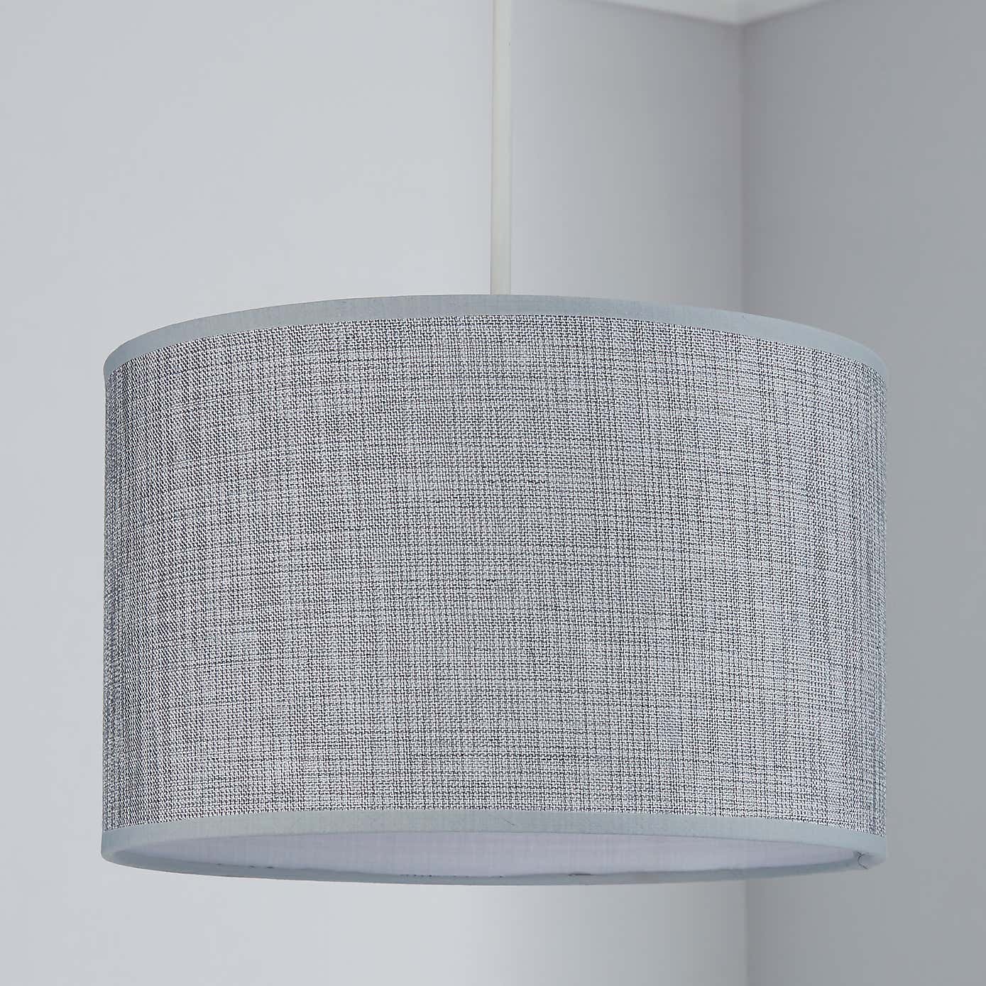 Carrie Textured 30cm Drum Grey Shade