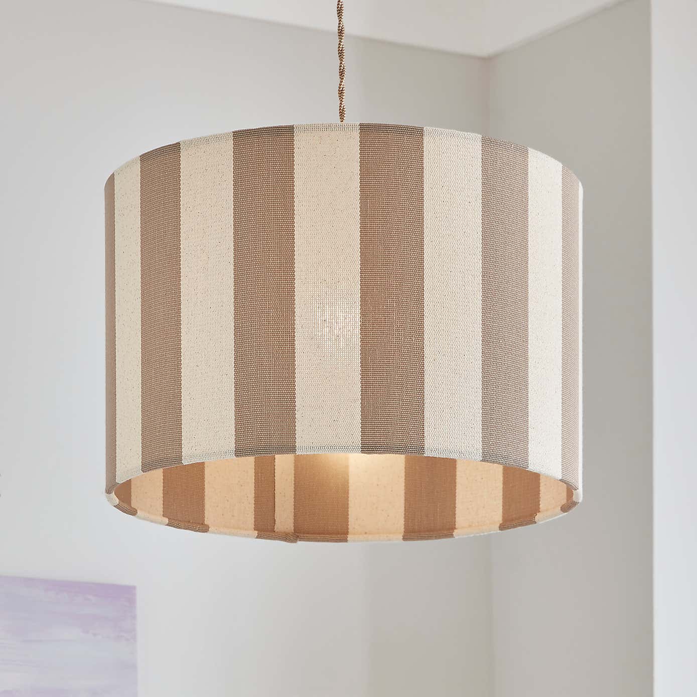 Beatrice Stripe Drum Lamp Shade