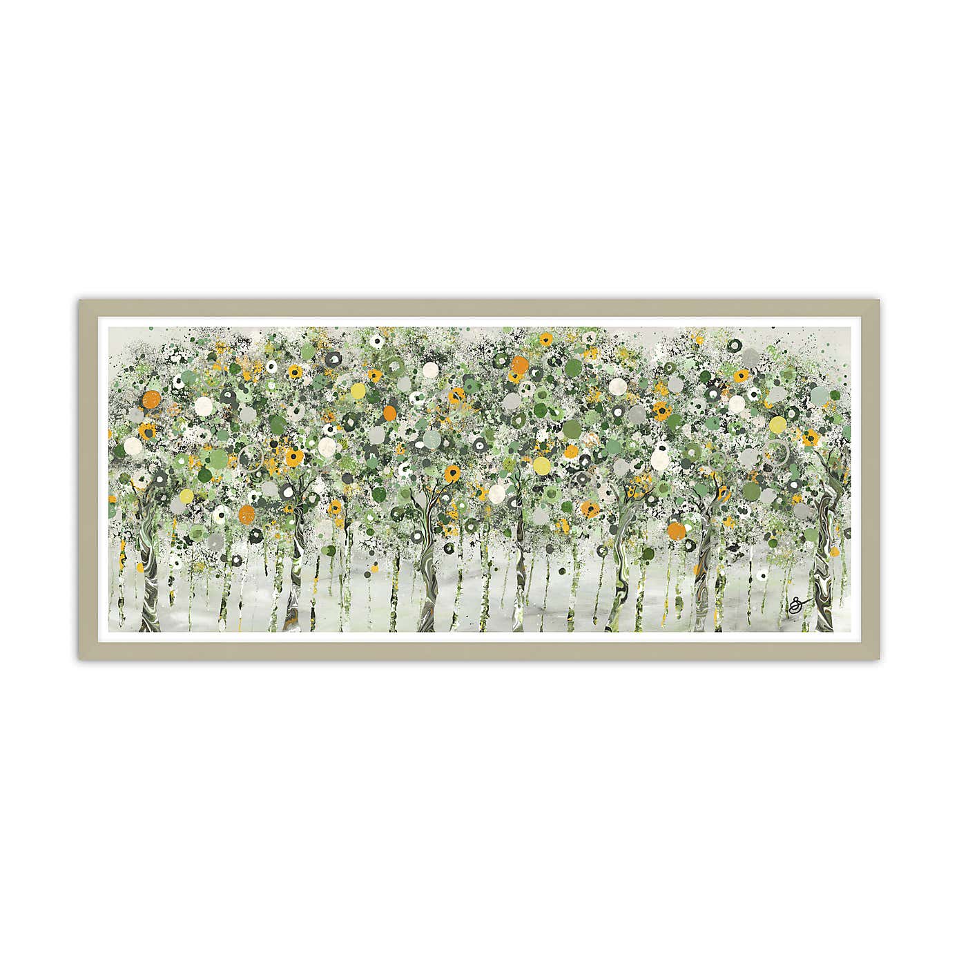 Beyond The Verdant Trees Framed Print