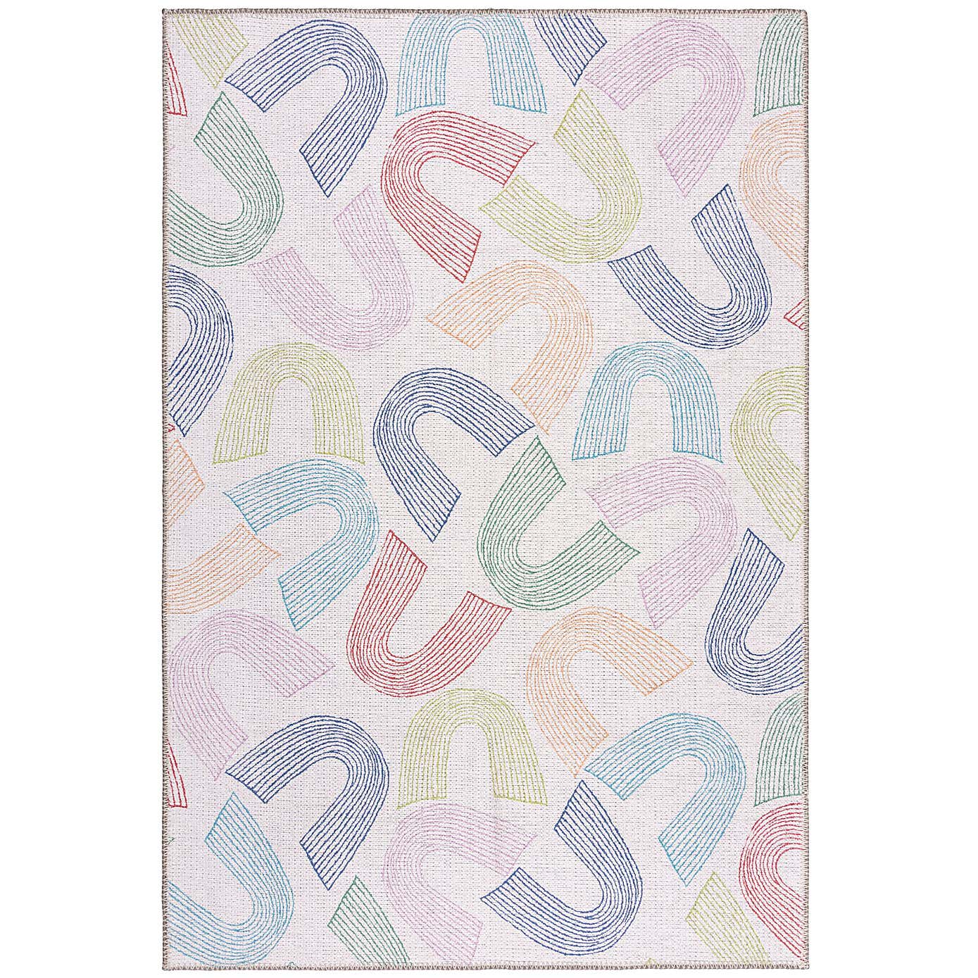 Rainbow Multicoloured Washable Rug