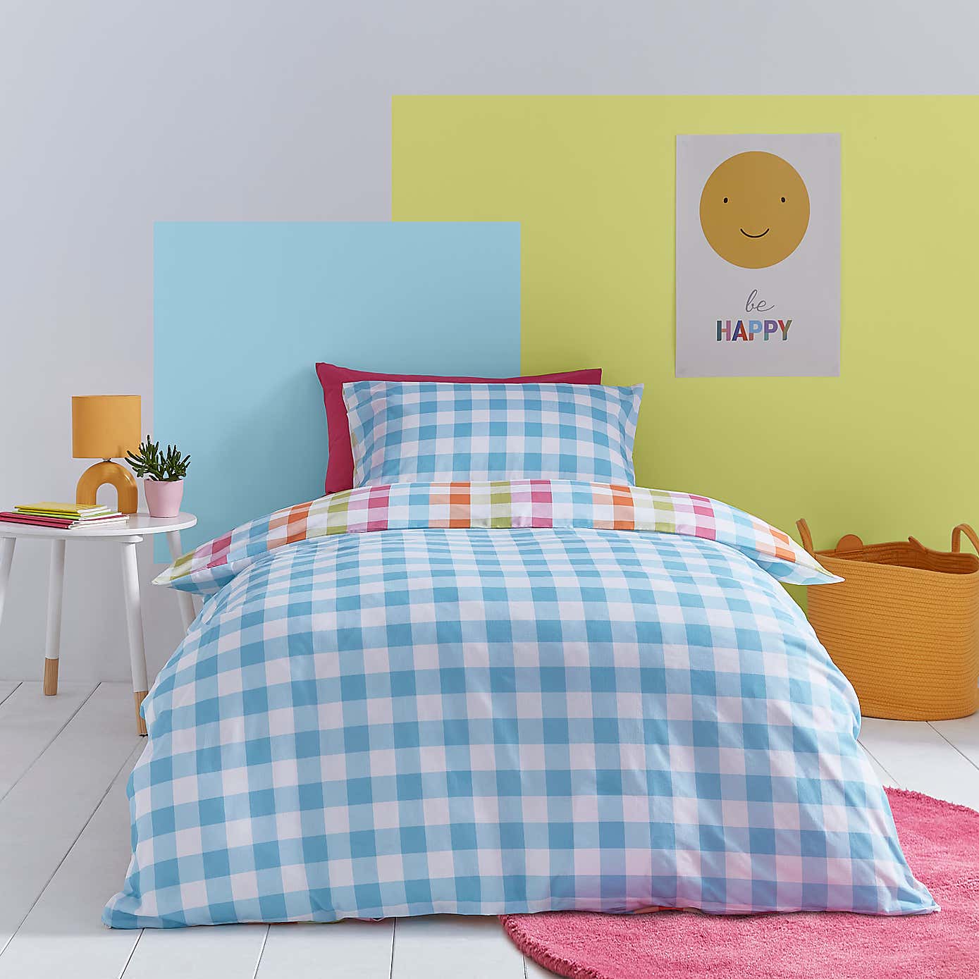 Rainbow Gingham Duvet Cover Set