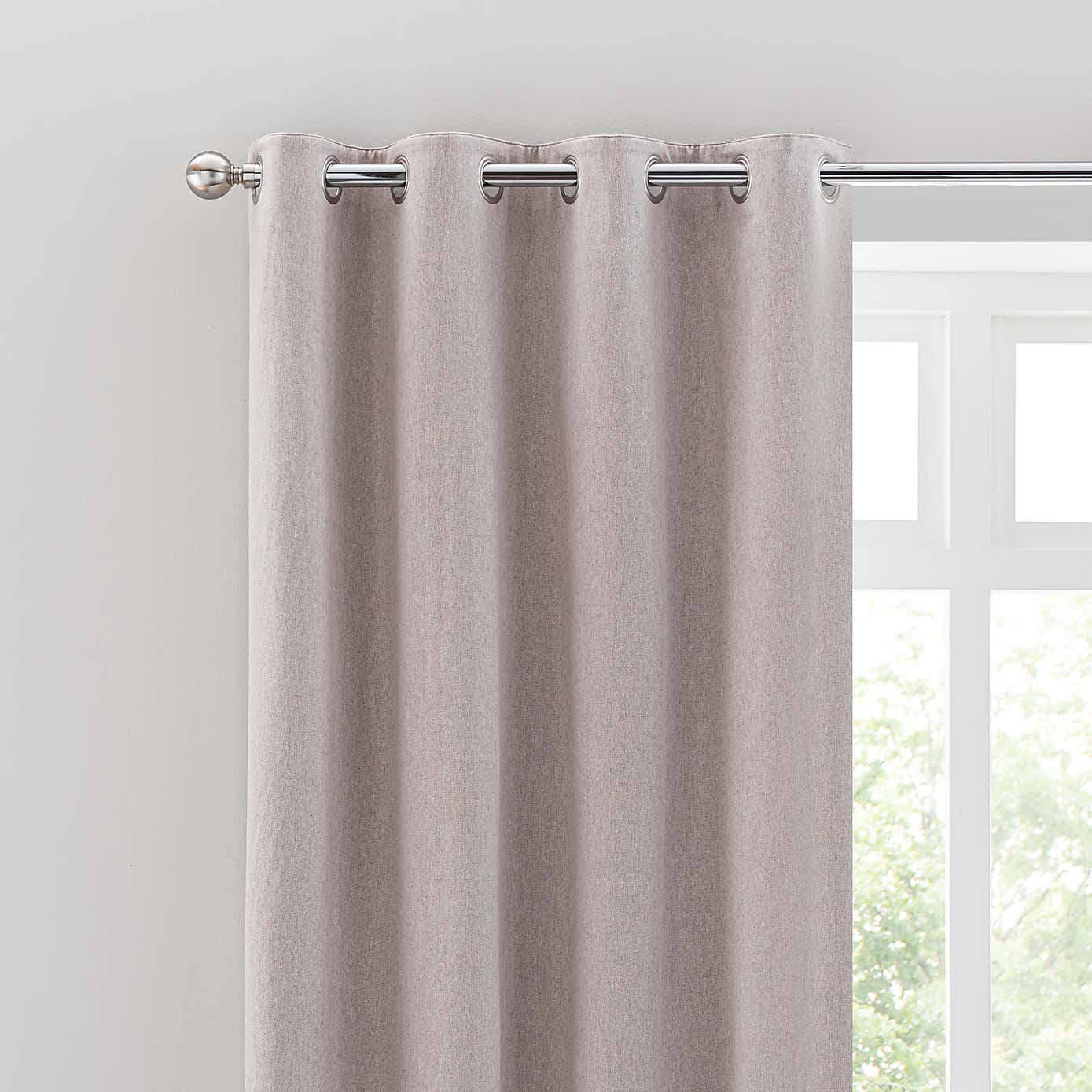 Luna Brushed Reversible Blackout Eyelet Curtains