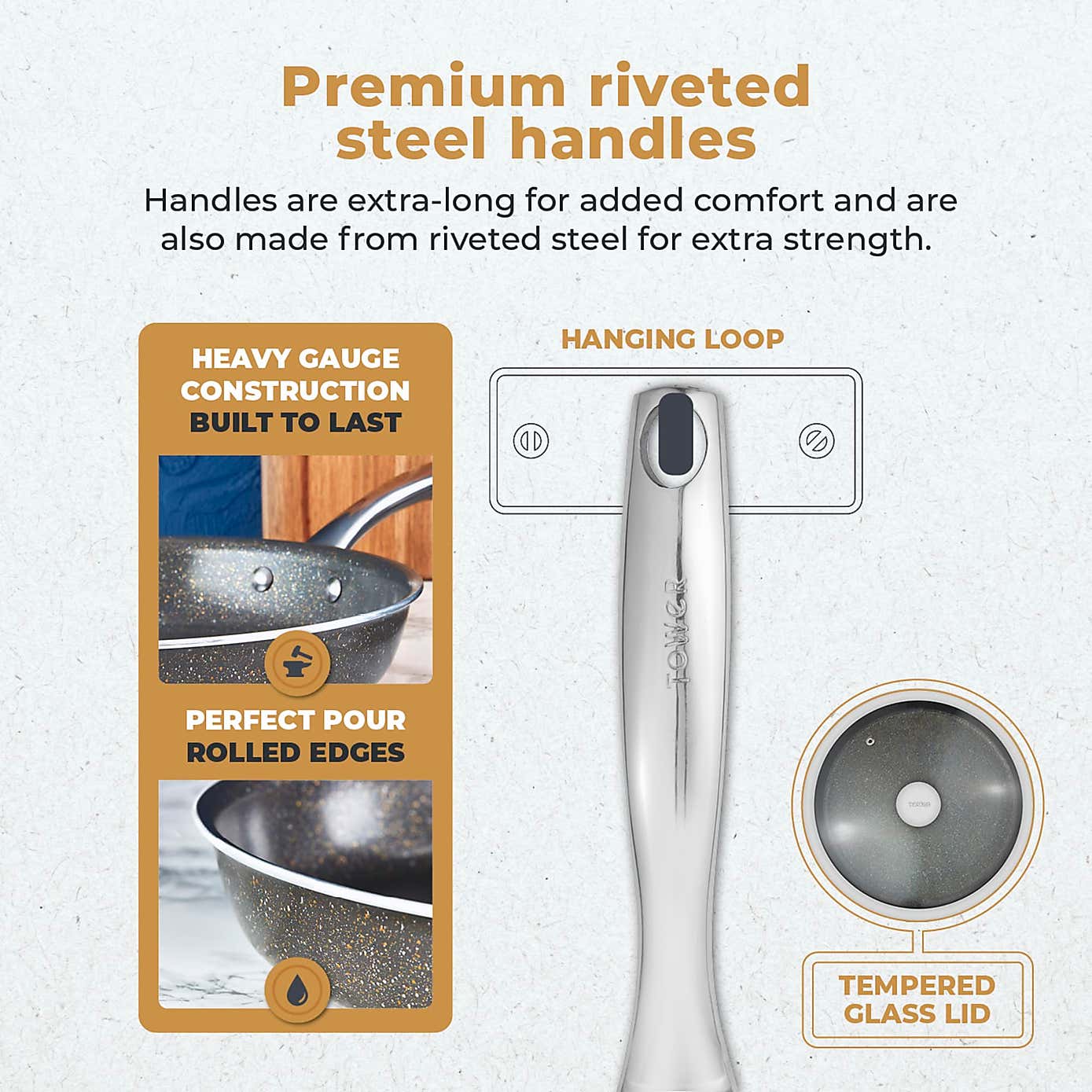 TOWER Cerastone Pro 28cm Multi Pan with Lid