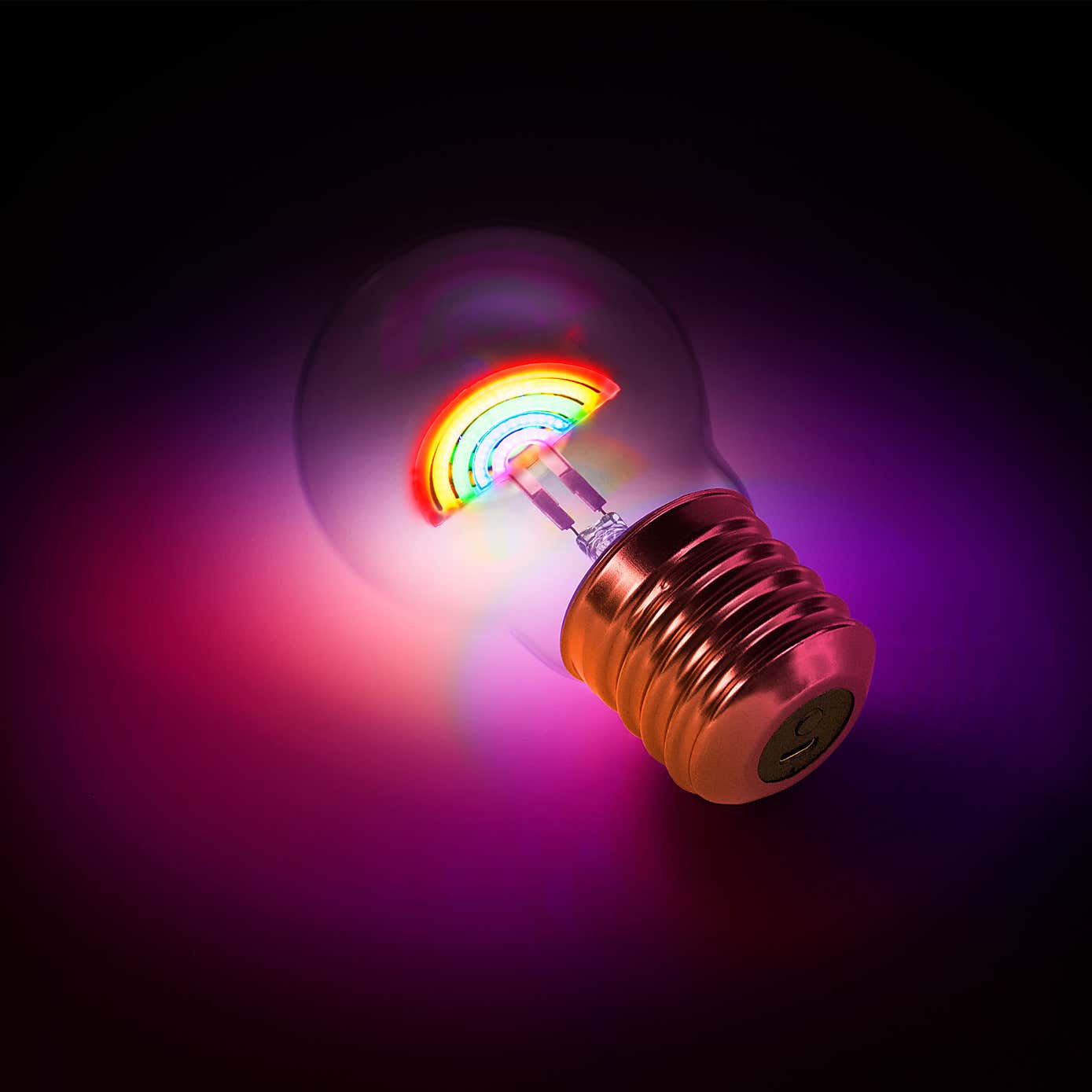 Cordless Rechargeable Rainbow Lightbulb Shaped Night Light