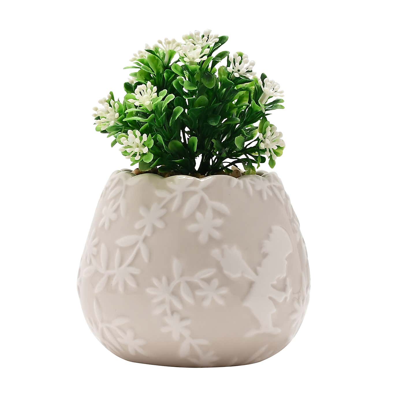 Set of 2 Artificial Plants in Disney Alice in Wonderland Plant Pots