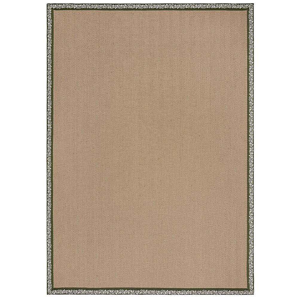 Embroidered Herringbone Border Rug