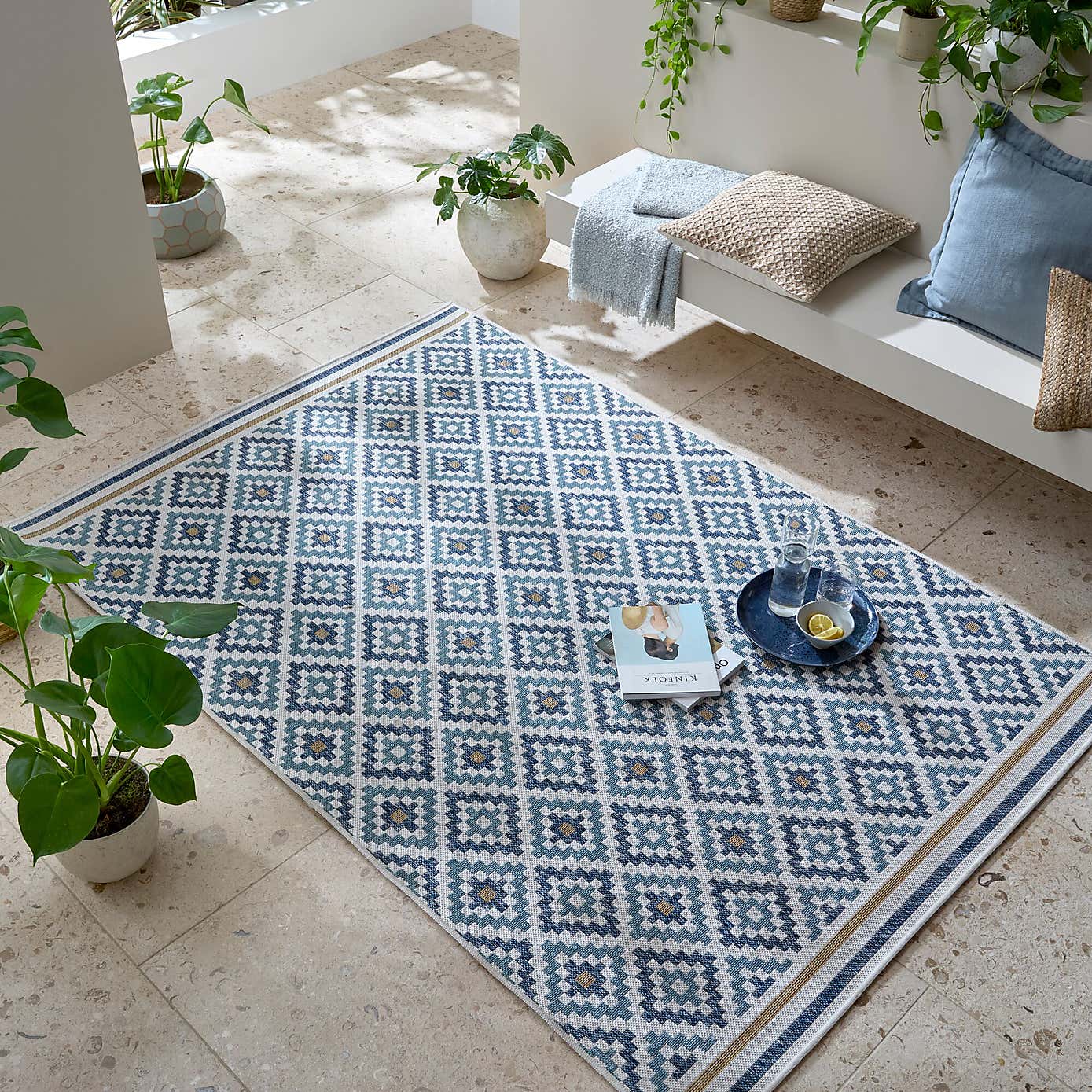 Geometric Tile Indoor Outdoor Rug