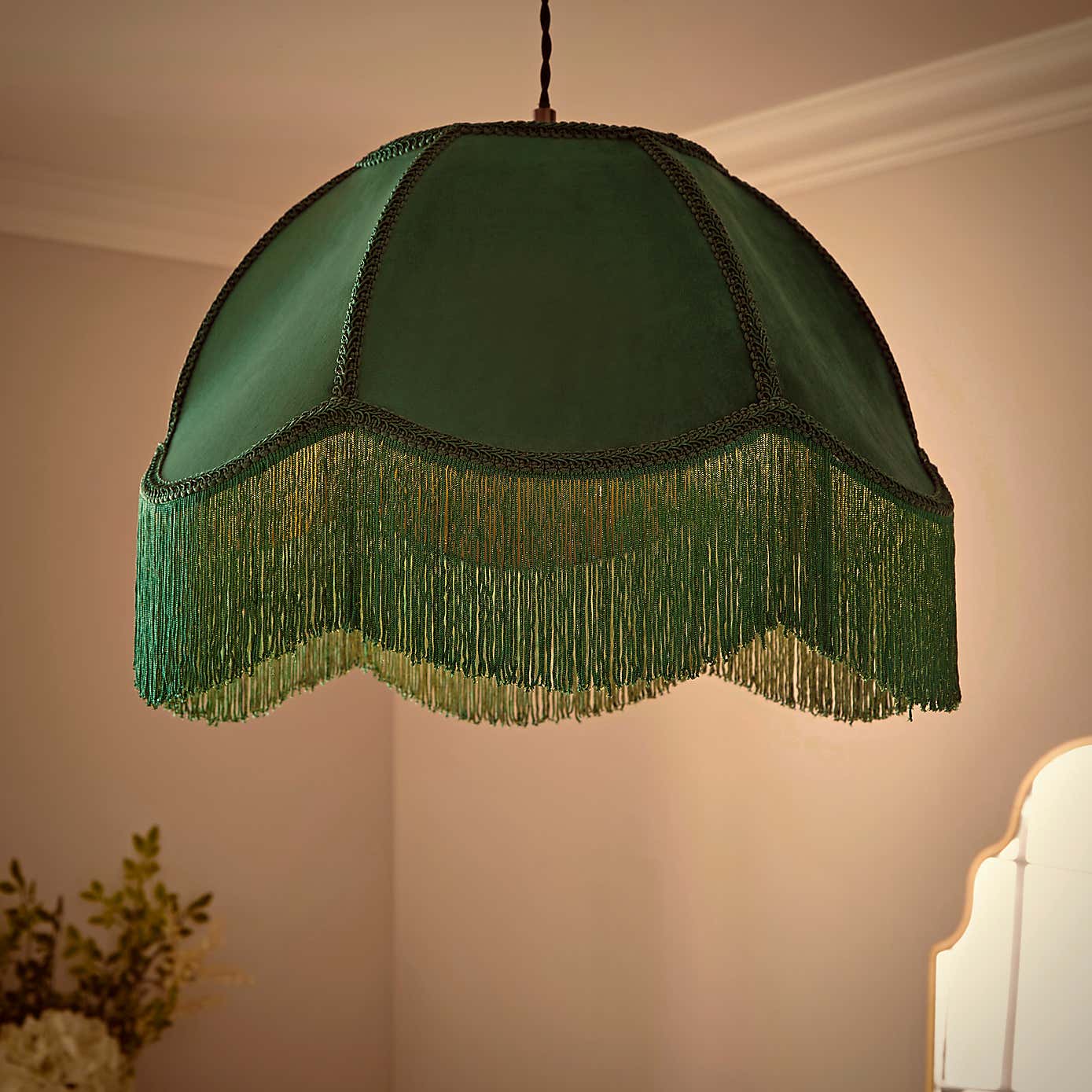 Carmona Fringed Velvet Lamp Shade