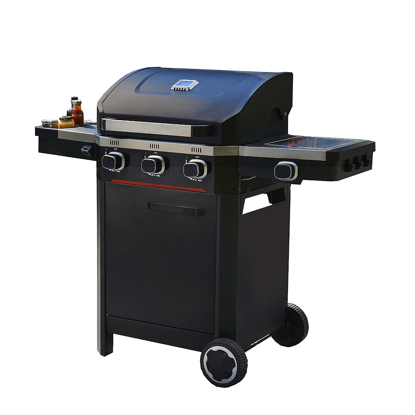 Norfolk Grills Atlas 300 Gas BBQ, 3 Burner with Side Burner & Cabinet
