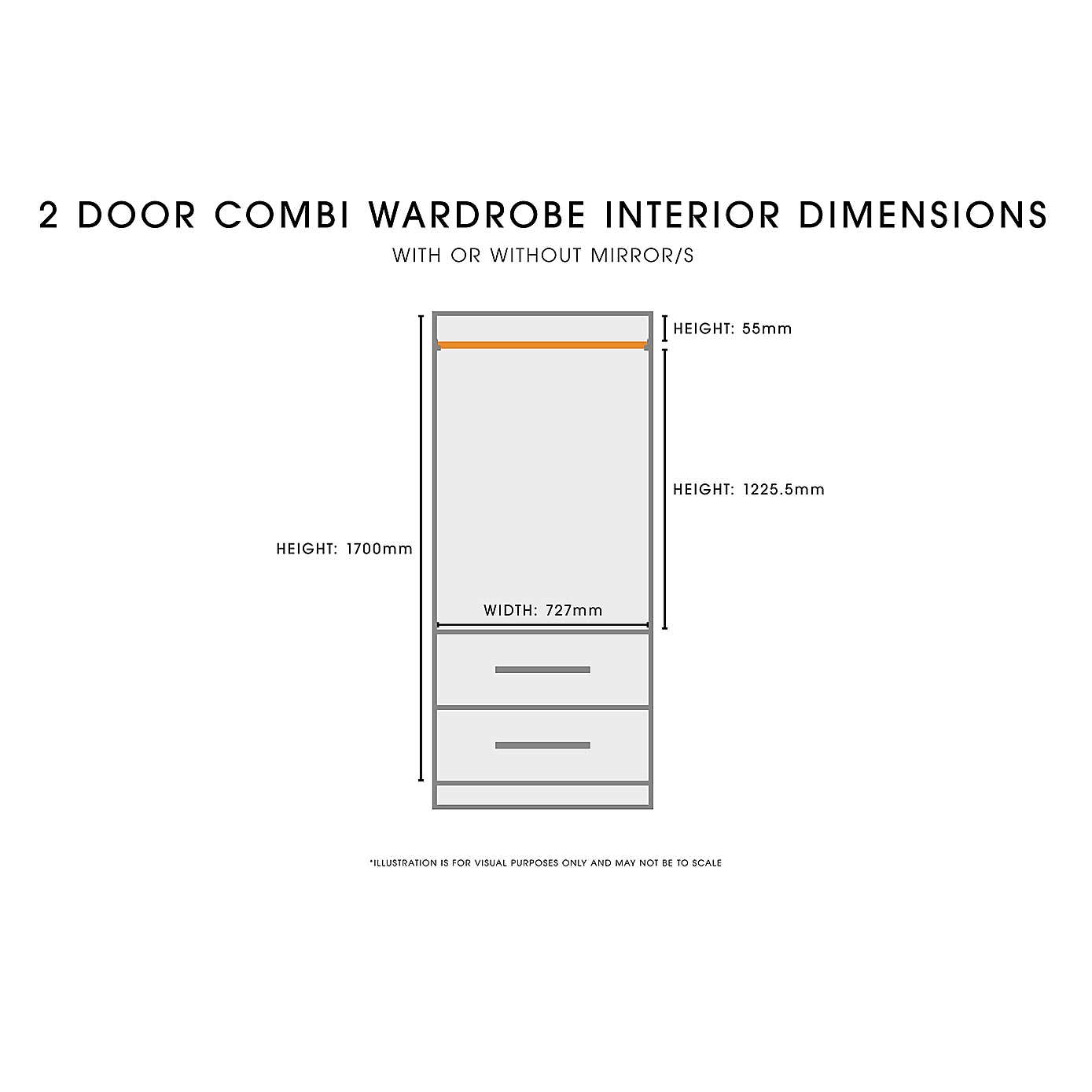 Legato 2 Door Combi Wardrobe