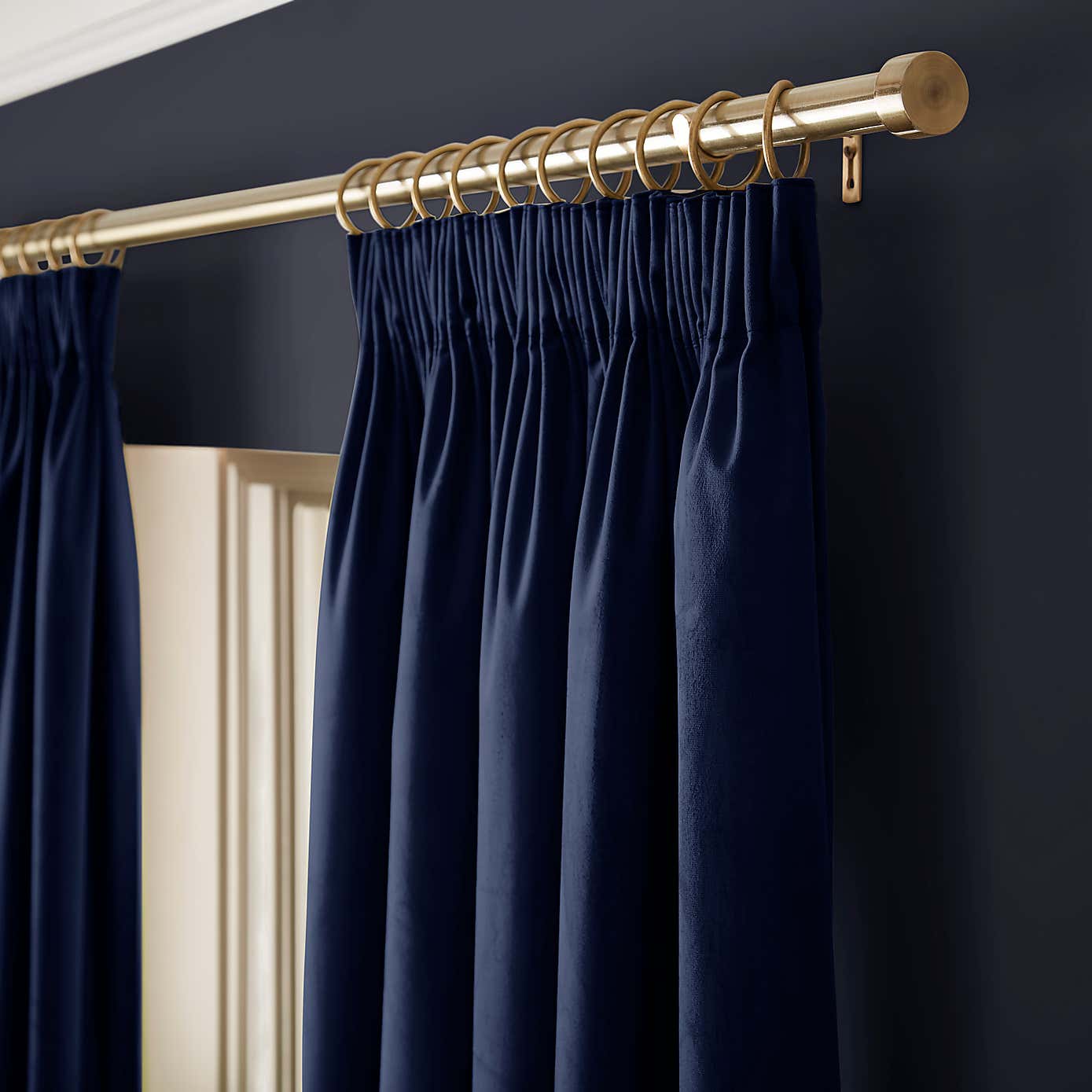 Recycled Velour Olive Pencil Pleat Curtains