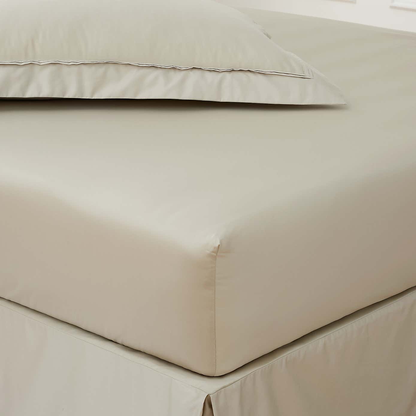 Dorma 500 Thread Count 100% Cotton Sateen Plain Fitted Sheet