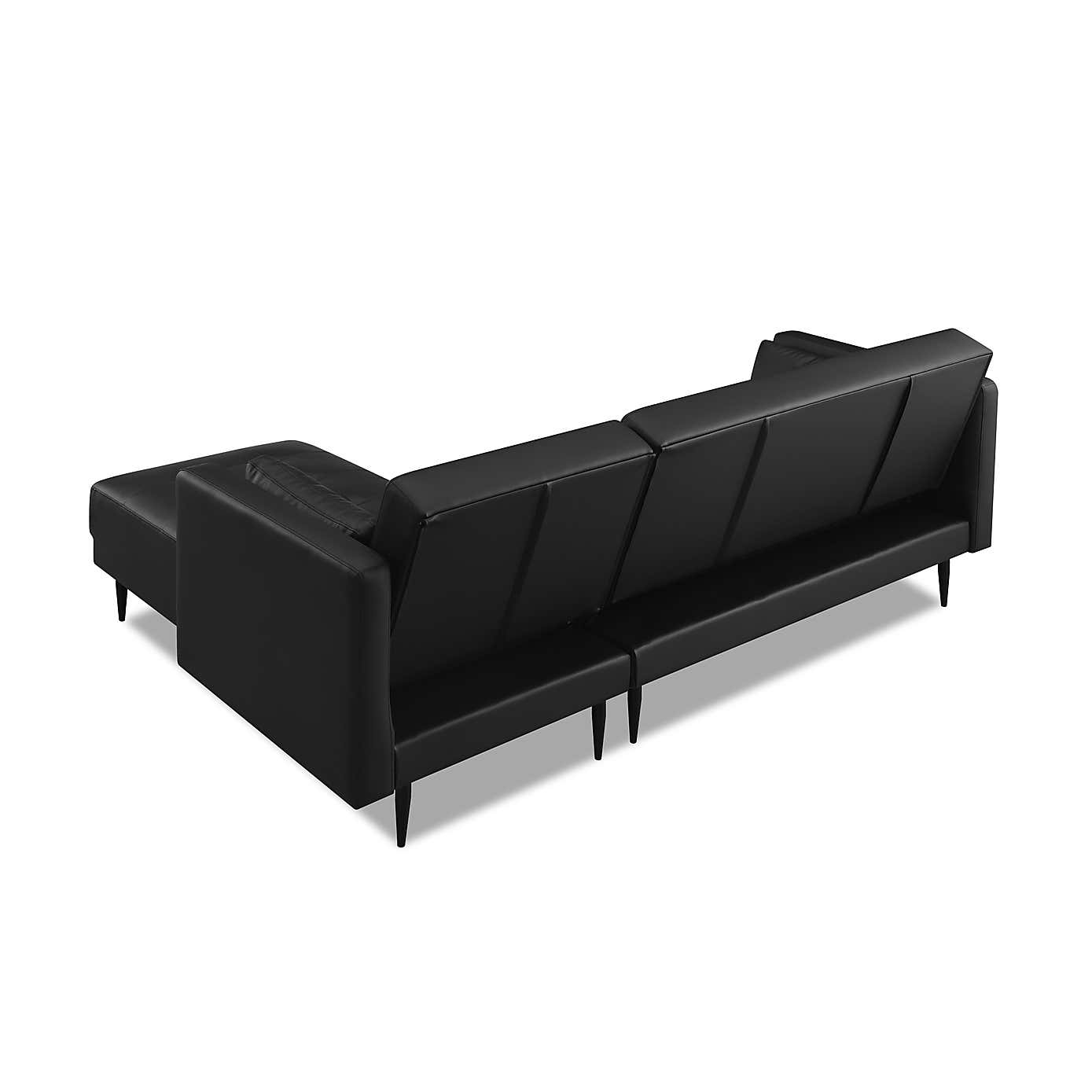 Selma Faux Leather Corner Double Sofa Bed