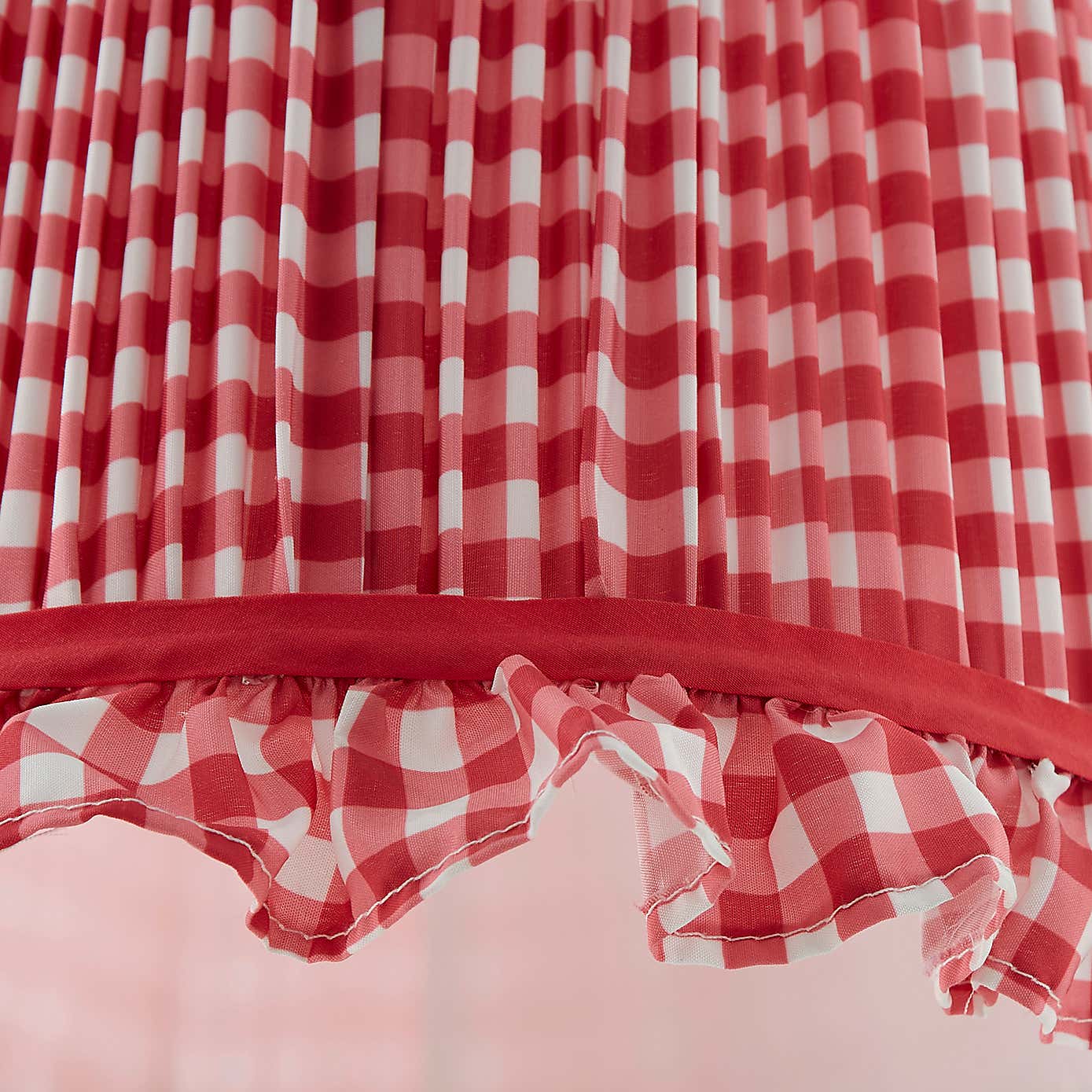 Carys Frilled Gingham Drum Lamp Shade