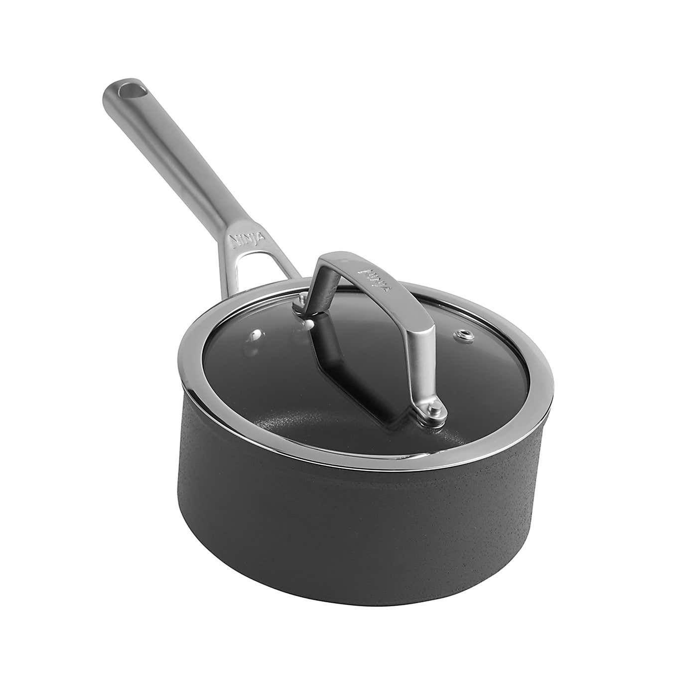 Ninja ZEROSTICK Hard Anodised Saucepan with Lid, 20cm