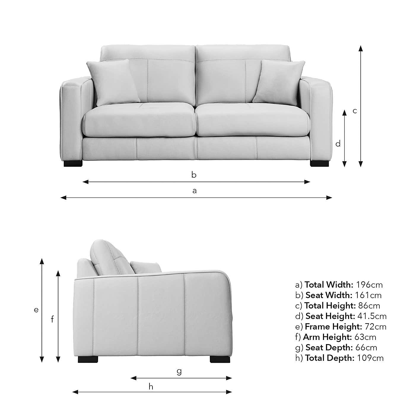 Carson Classic Leather 3 Seater Sofa