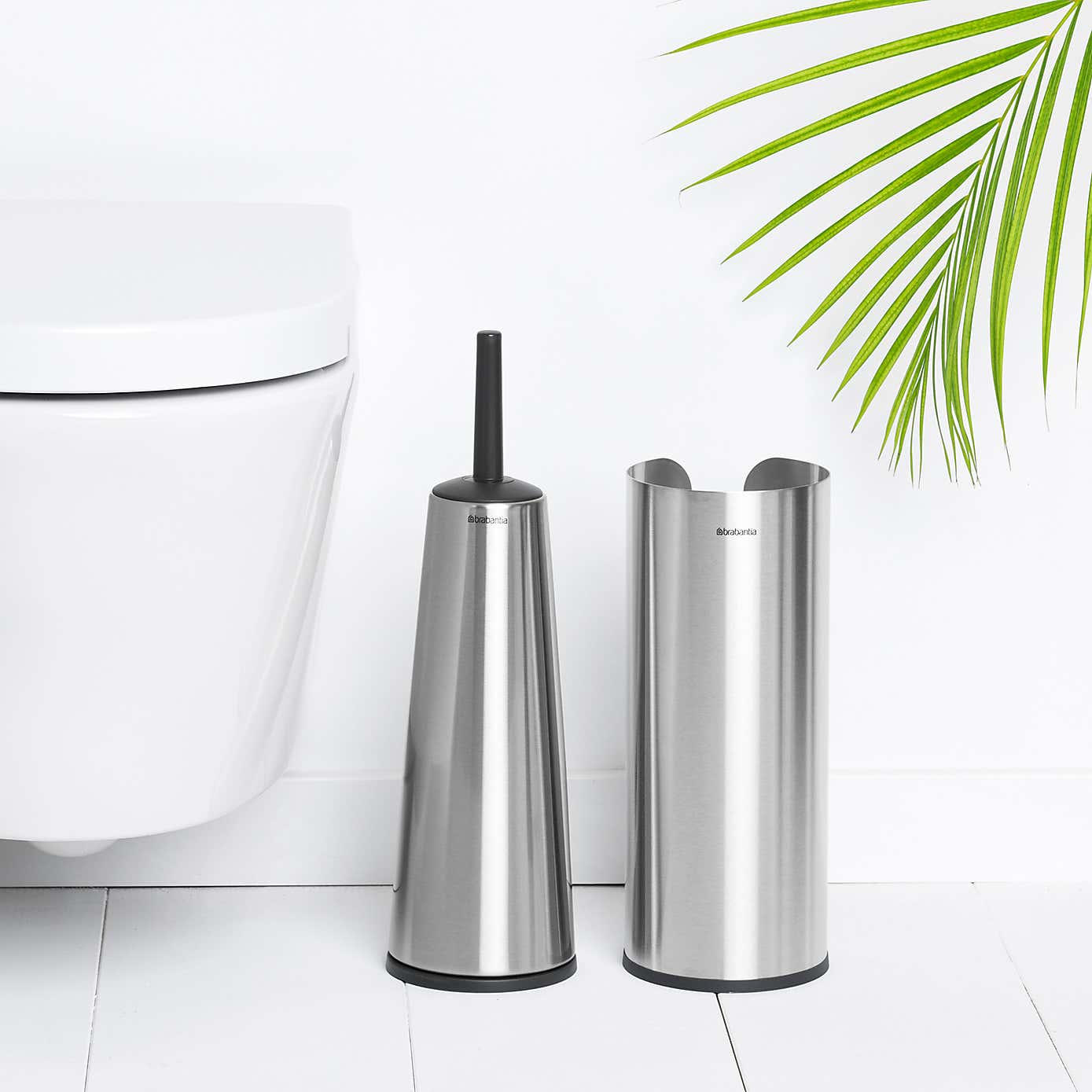 Brabantia Matt Steel Set of 3 Toilet Accessories