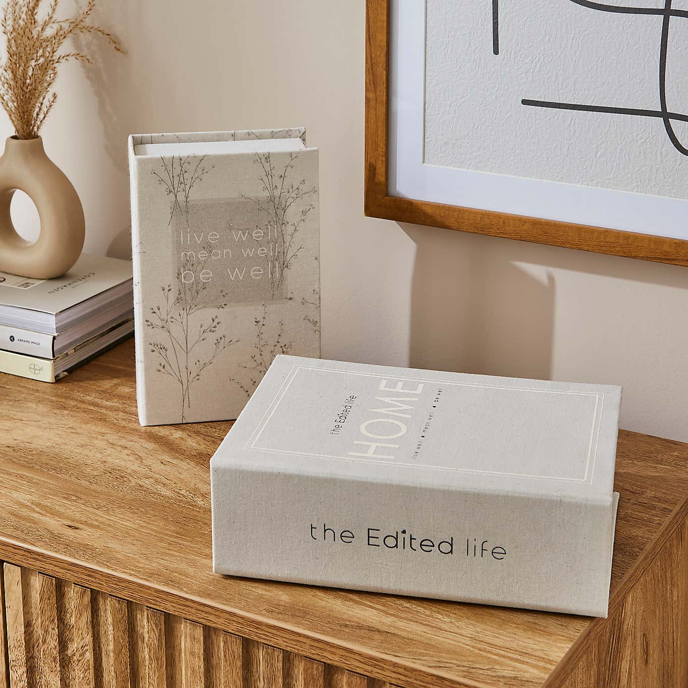 Set of 2 Decorative Storage Book Boxes