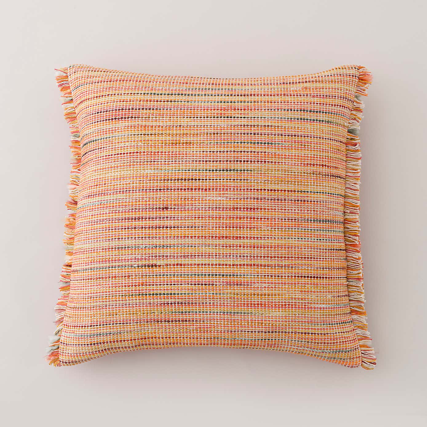 Ava Flat Weave Cotton Square Cushion