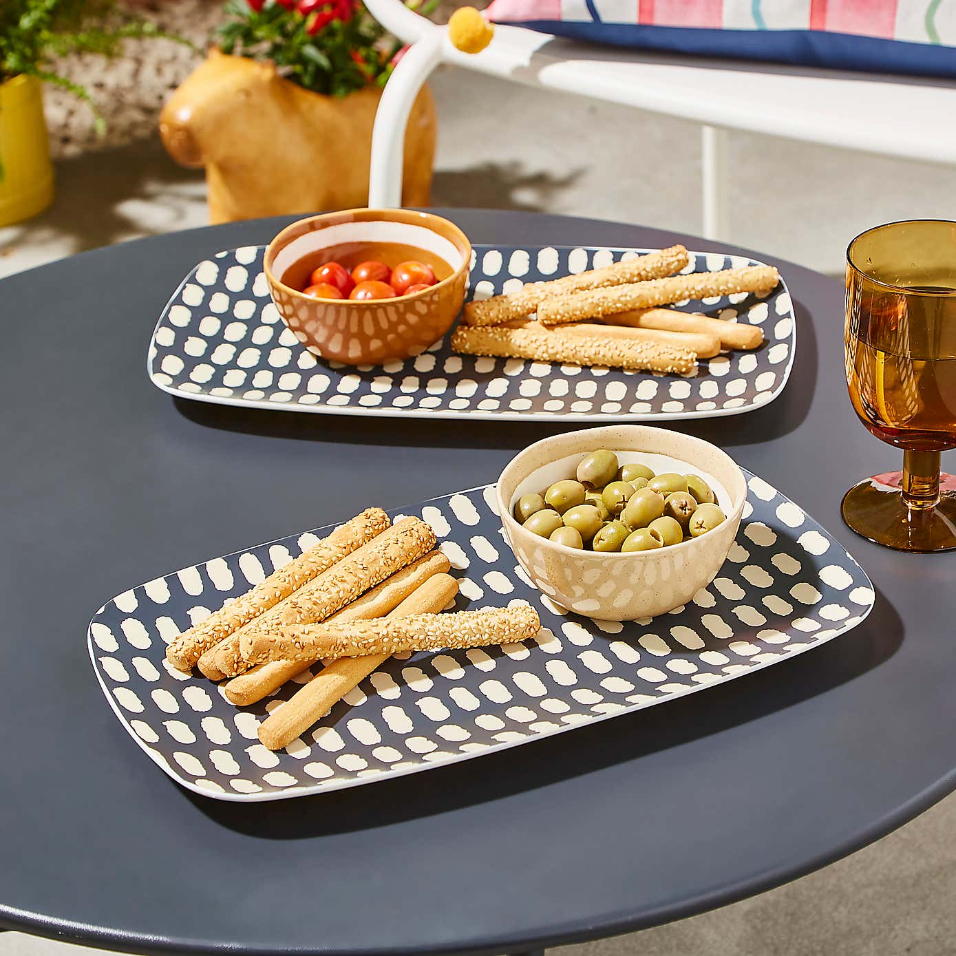 Polka Monochrome Serving Platter