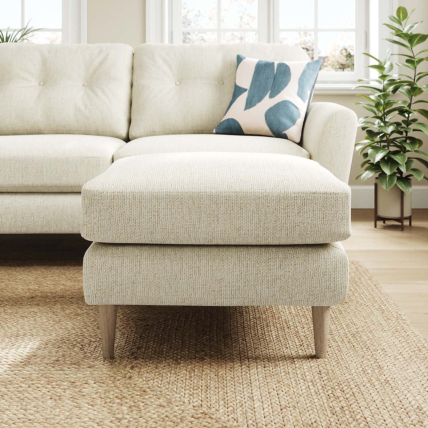 Sven Chunky Chenille Footstool