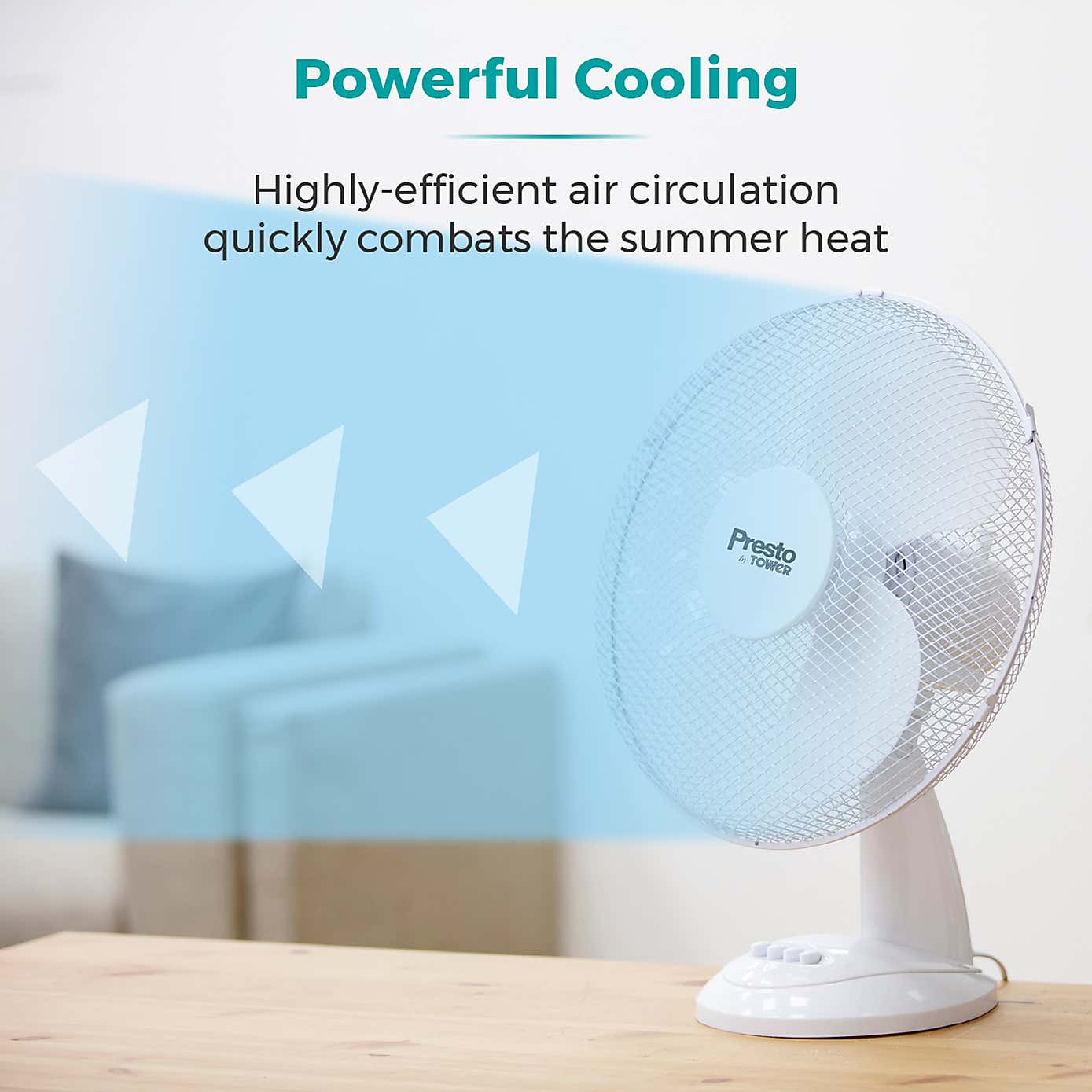 Tower Presto 12" White Desk Fan