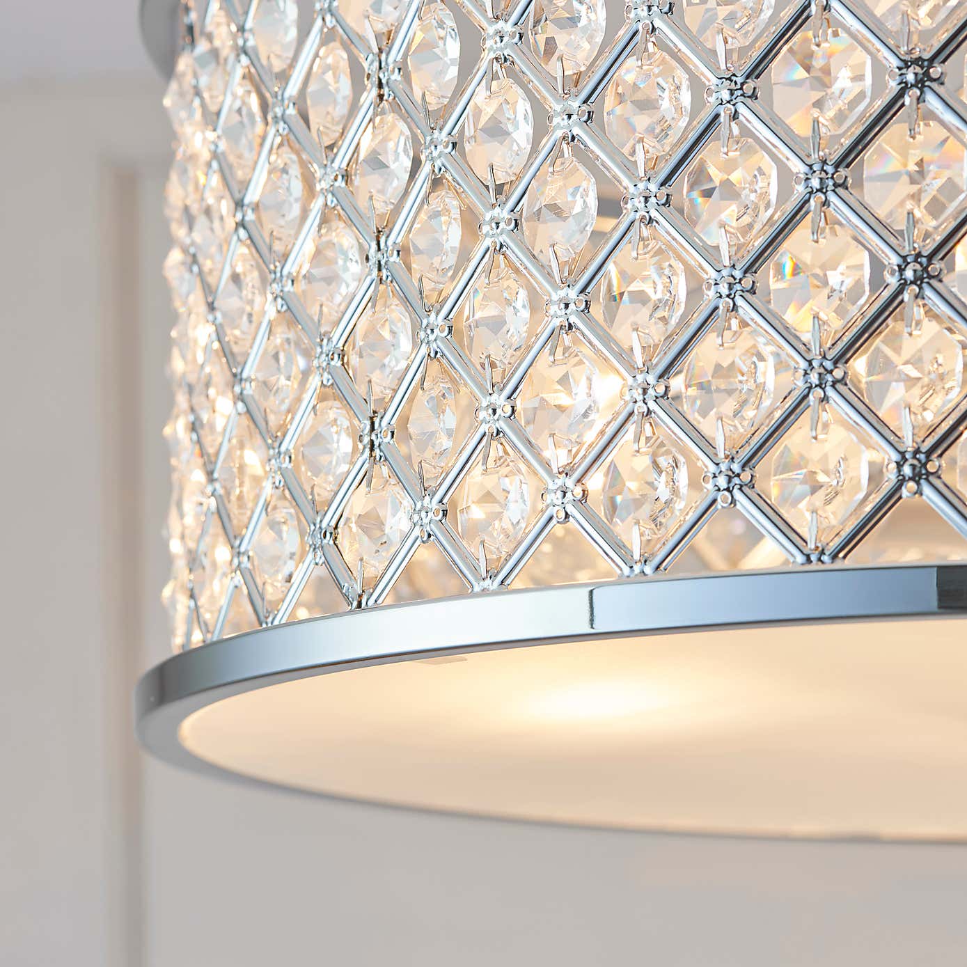 Crystal Hudson 3 Light Flush Ceiling Fitting