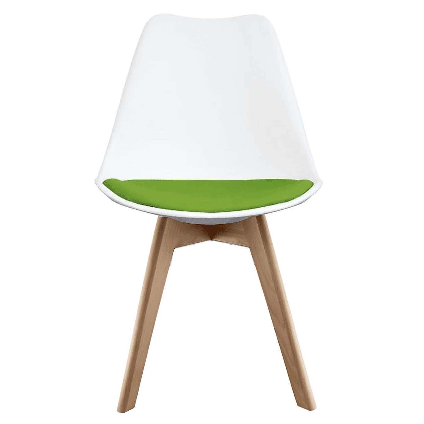 Fusion Living Soho White Plastic Dining Chair with Squared Legs