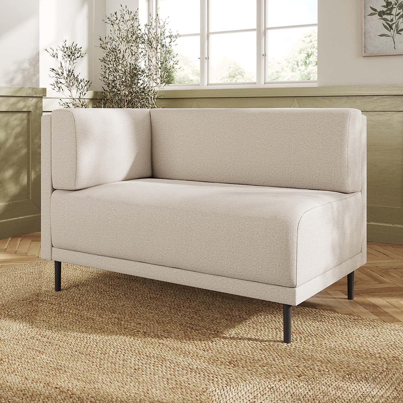 Mae Corner Dining Bench, Textured Weave