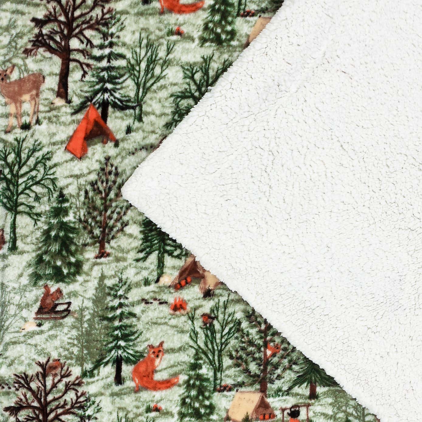 Lodge Wood Sherpa Throw 130cm x 150cm