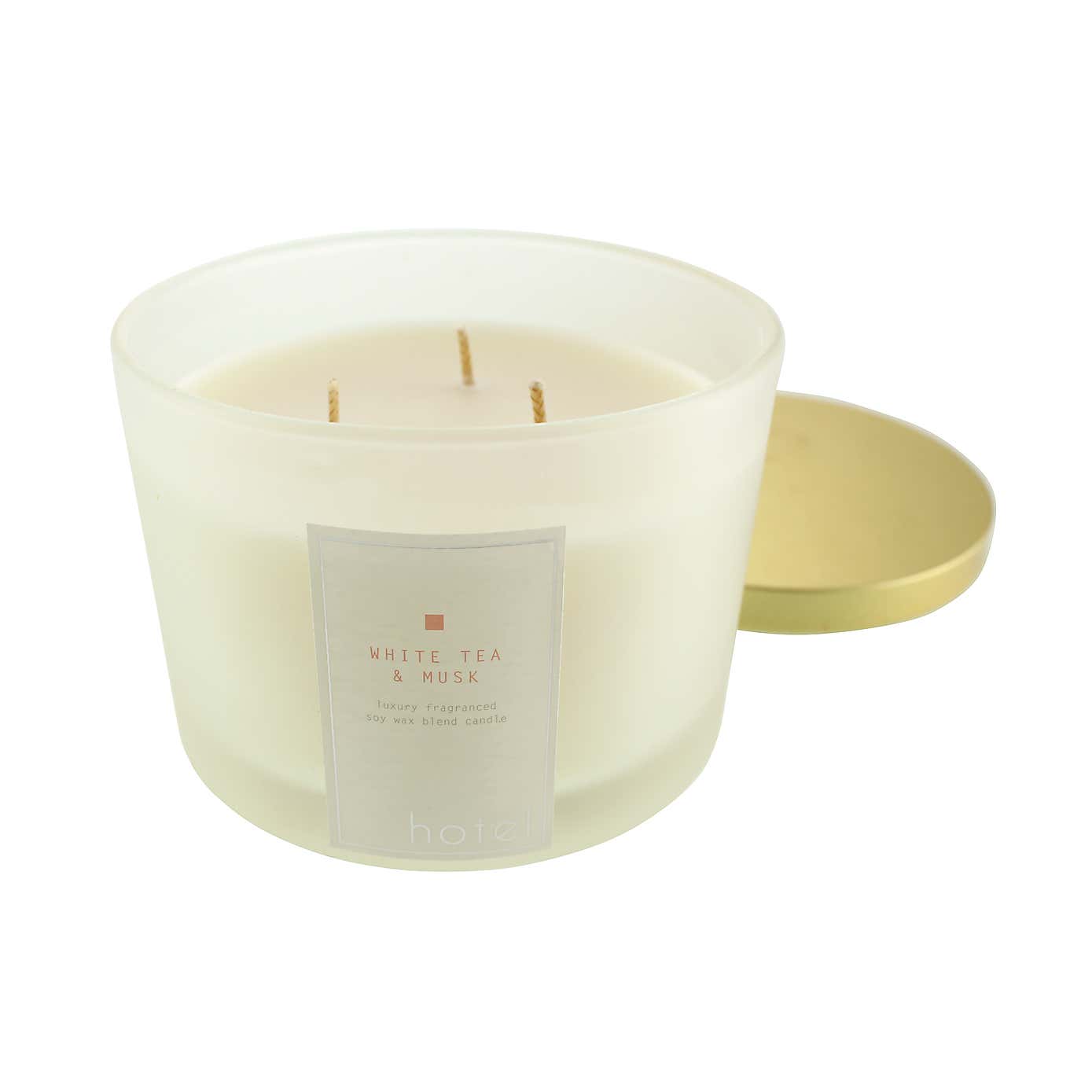 Hotel White Tea & Velvet Musk Soy Blend Multi Wick Candle