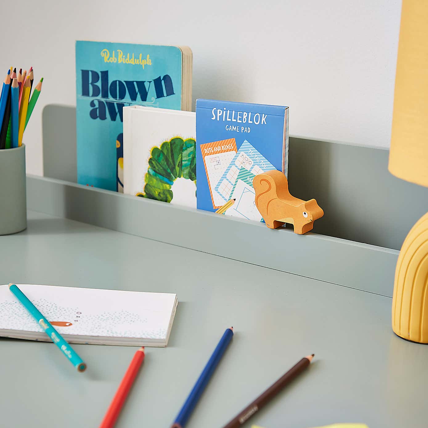 Small White Desk and Stool Set