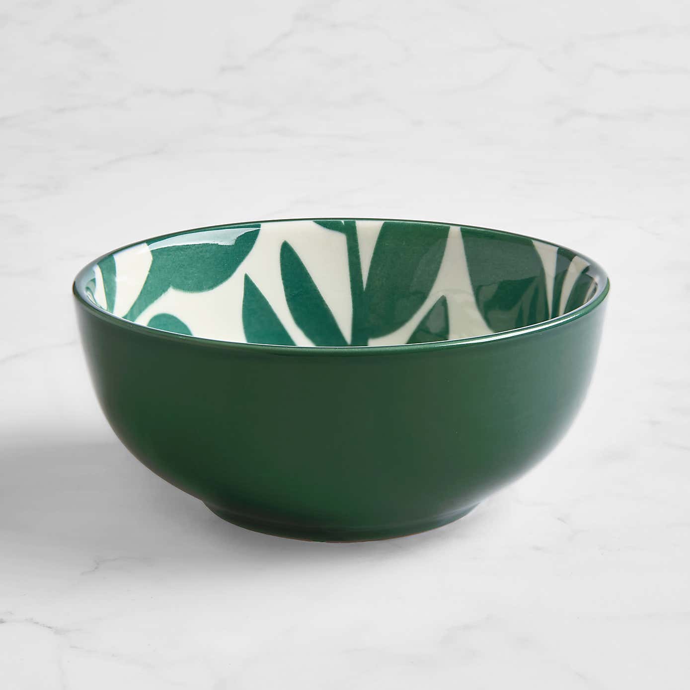 Elements Silhouette Green Glazed Stoneware Dip Bowl