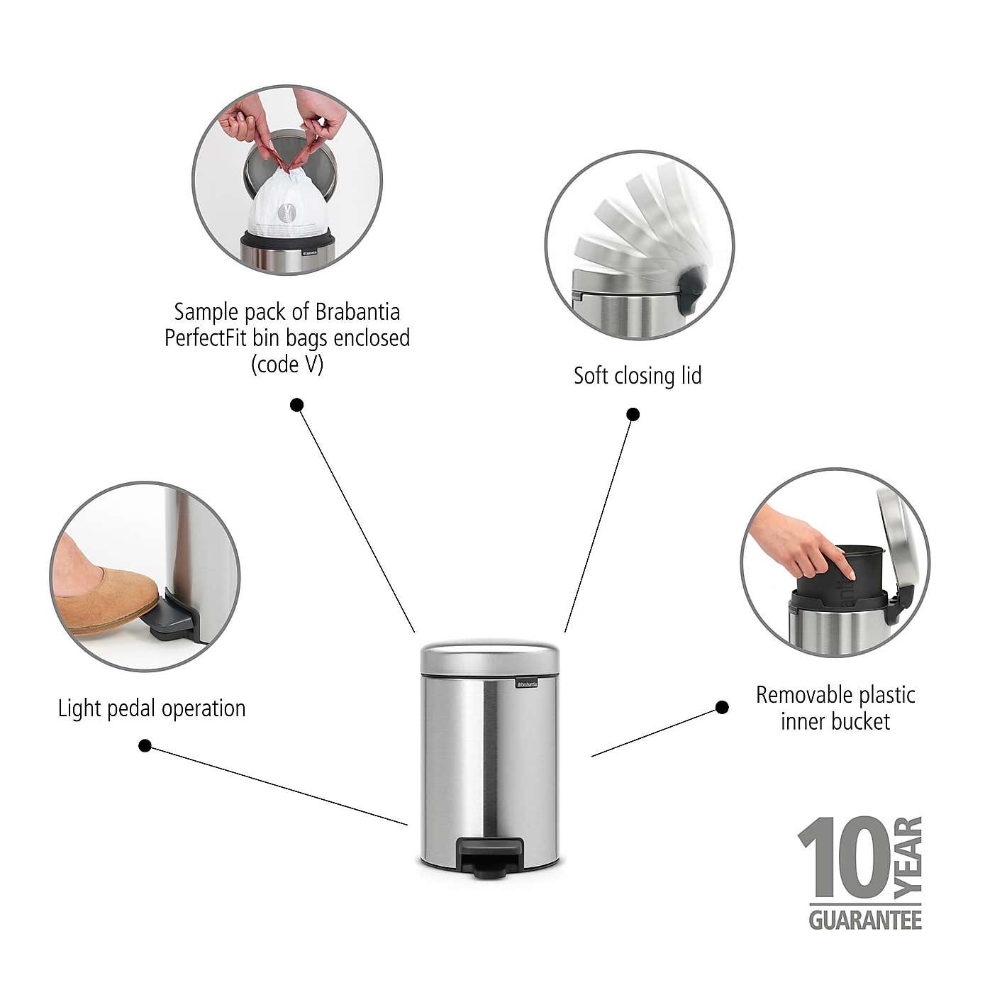 Brabantia NewIcon 3L Pedal Bin